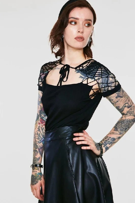 Noble Temperament Spiderweb Knit Top