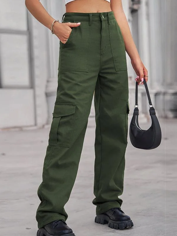Sports outdoor style Women's Solid Twill Cargo Pants