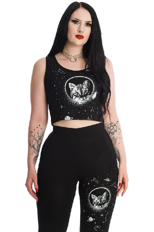 Warm Winter Series Space Kitty Cropped Top