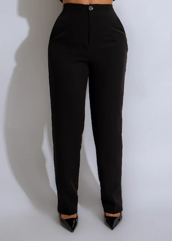 Black And White Style Just A Girl Pants Black
