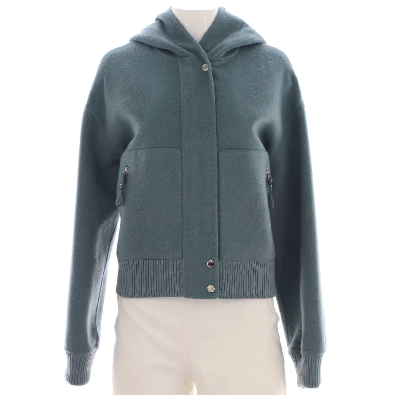 Printing decoration Women's Two Pocket Hooded Jacket Cashmere