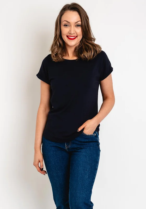 Unique prints B.Young Pamila Boat Neck T-Shirt, Navy