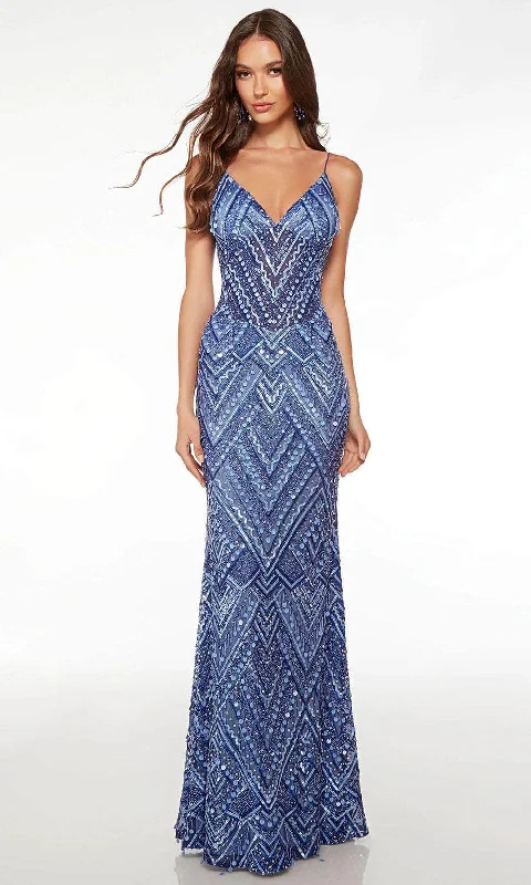 Sports Fitness Wear Alyce Paris 61609 - Spaghetti Strap Beaded Prom Gown
