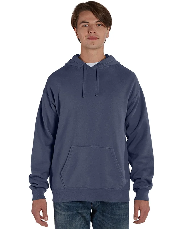 Stand-up collar design ComfortWash by Hanes Pullover Hooded Sweatshirt | Anchor Slate