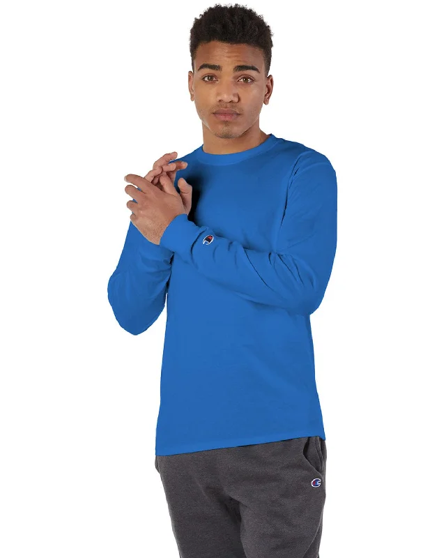 Customized Version Champion Long Sleeve Tagless T-Shirt | Royal Blue