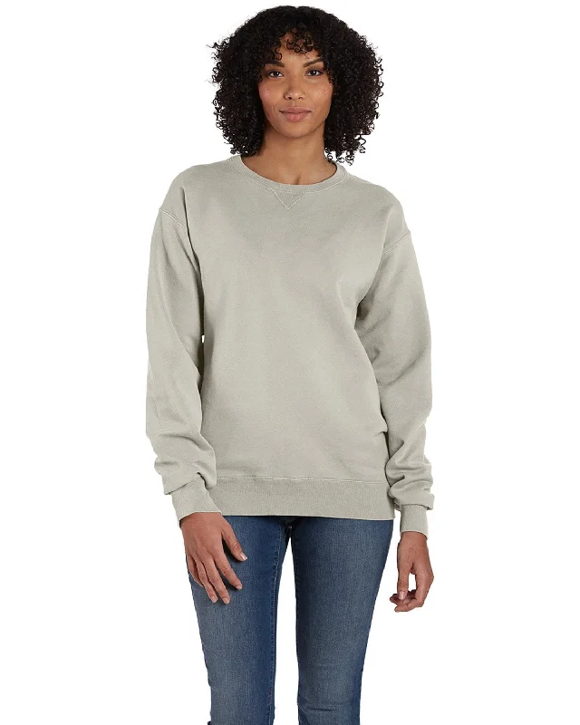 Comfortable down ComfortWash by Hanes Unisex Crew Sweatshirt | Parchment