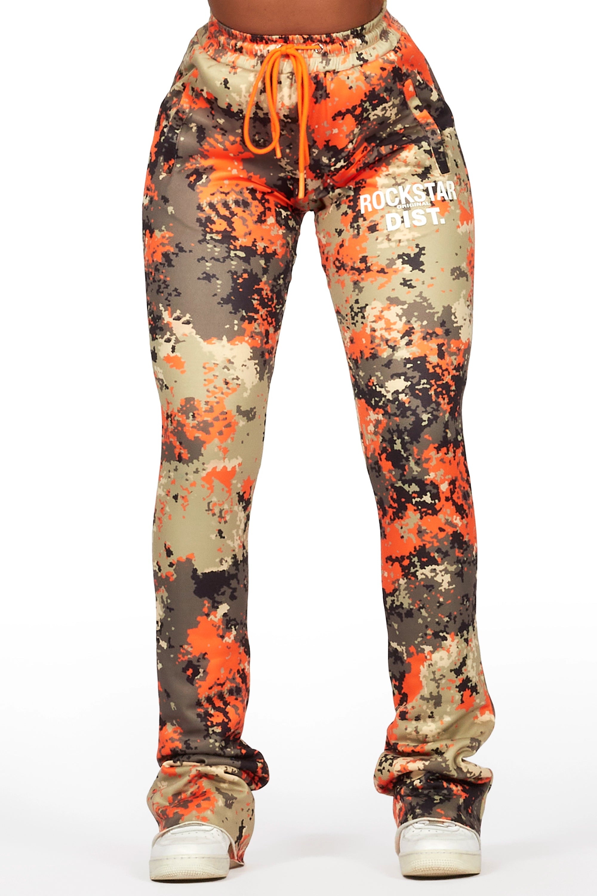 Retro Design Juliana Orange Digital Camo Super Stacked Track Pant