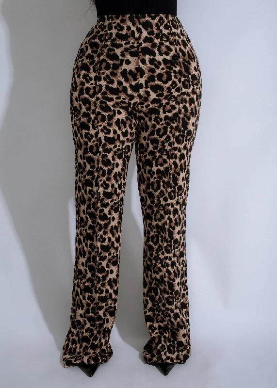 Simple research Safari Luxe Leopard Pants Brown