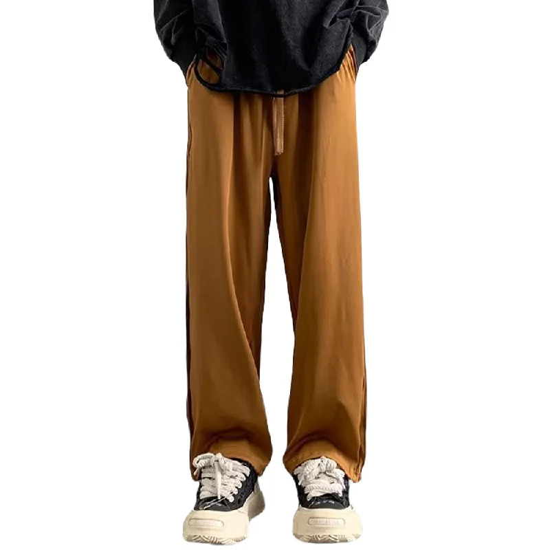 Creative Style High street Retro Solid Color Straight Sweatpants