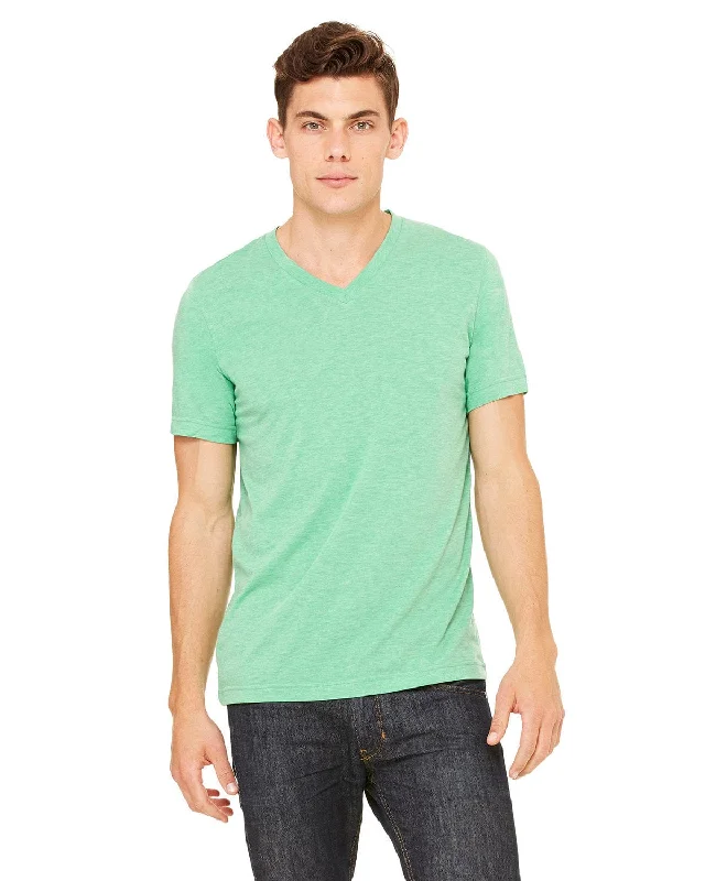 Affordable selection Bella+Canvas Unisex Triblend Short Sleeve V-Neck T-Shirt | Green Triblend