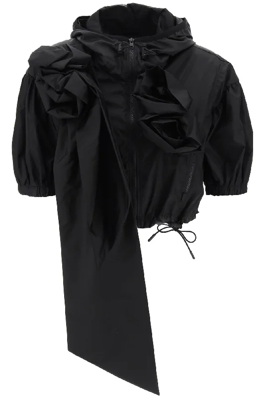 Personalized print Simone Rocha Women's "Cropped Jacket With Rose Detailing"
