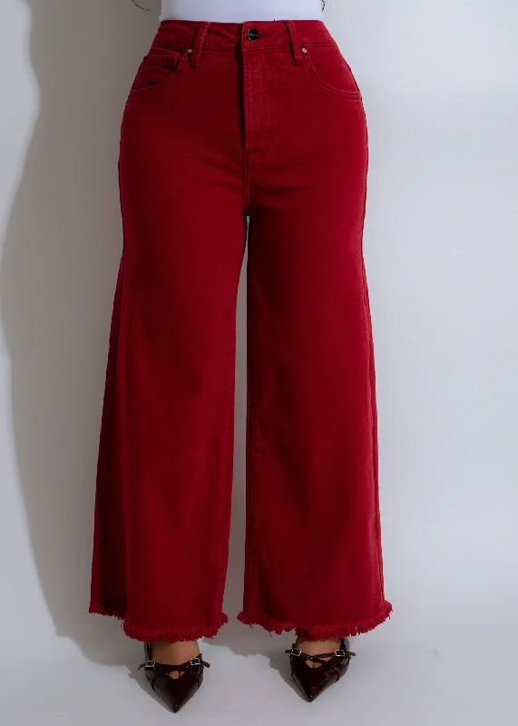 Short skirt design Sable Flare Jeans Red