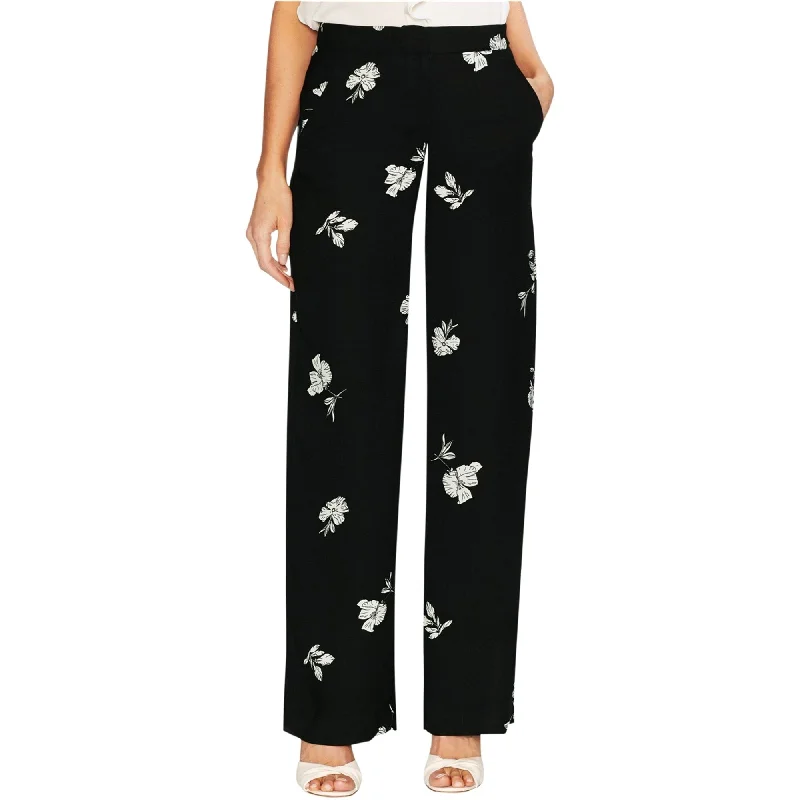 Minimal Style Vince Camuto Womens Tossed Flowers Casual Wide Leg Pants, Black, 6