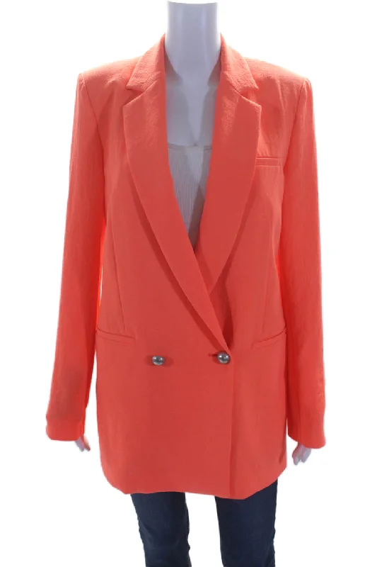 Innovative Design Pinko Womens Double Breasted Goldie Blazer Jacket Neon Orange