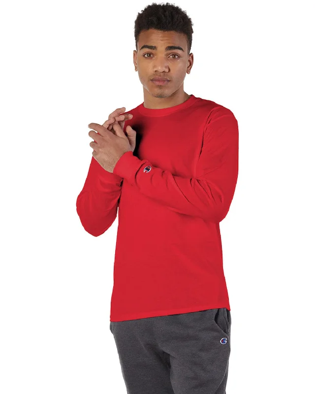 Nightclub Style Champion Long Sleeve Tagless T-Shirt | Red