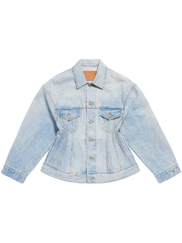 Windbreaker fashion Balenciaga Women's Coats Clear blue