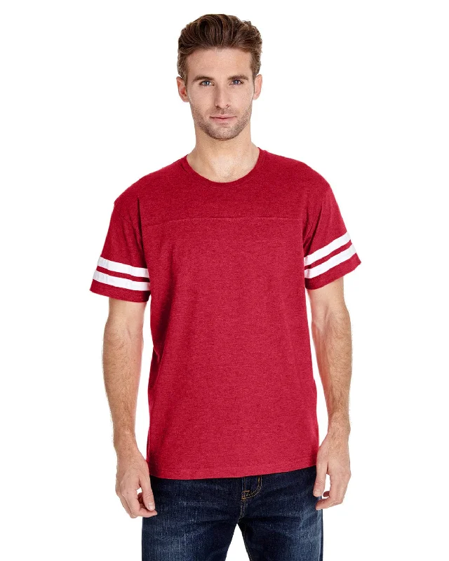 Street Vertical And Horizontal Design LAT Mens Football T-Shirt | Vn Red/ Bld Wht