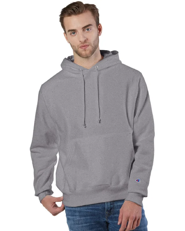 Sports Casual Style Champion Reverse Weave Hooded Sweatshirt | Stone Gray