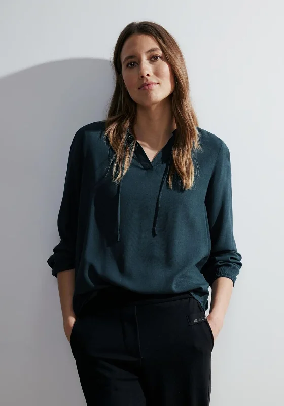 Boutique display Cecil Slit Neckline Tunic Top, Strong Petrol Blue