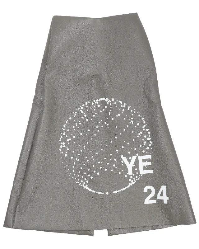 Sports High Waist Style YE24 Faux Leather Skirt