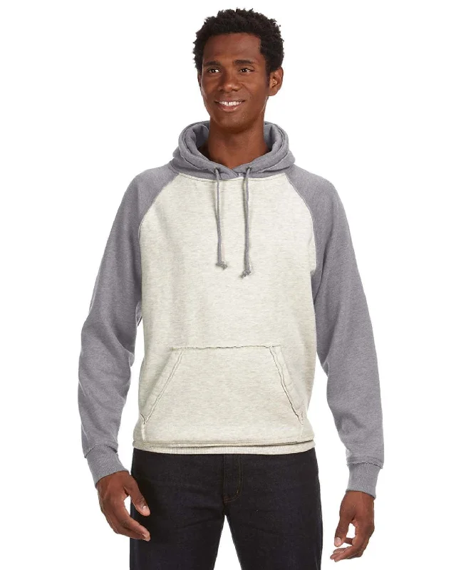 Design sense J America Adult Vintage Heather Pullover Hooded Sweatshirt | Oatml Ht/ Smk Ht