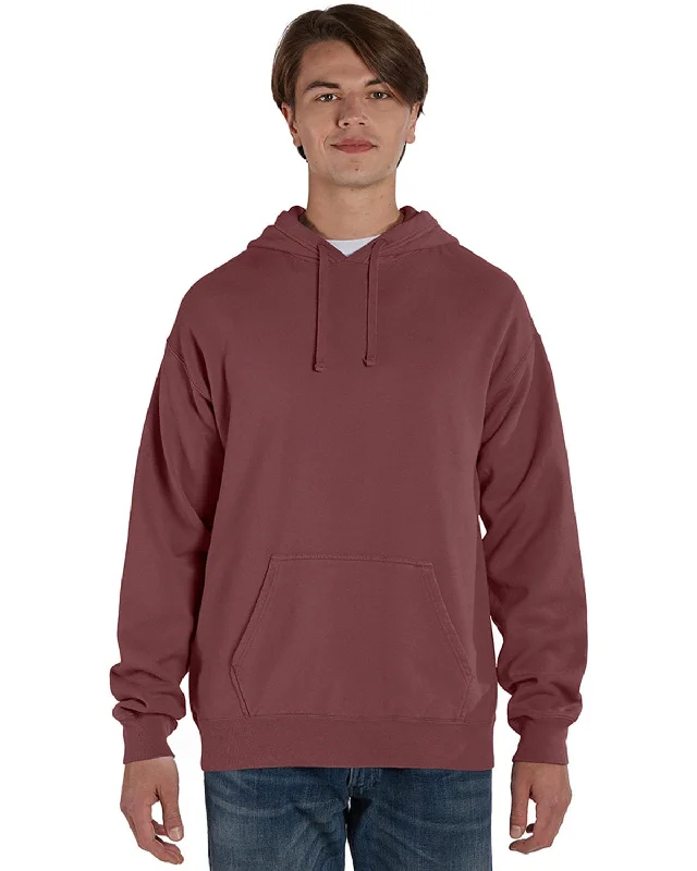 Sports High Waist Style ComfortWash by Hanes Pullover Hooded Sweatshirt | Cayenne