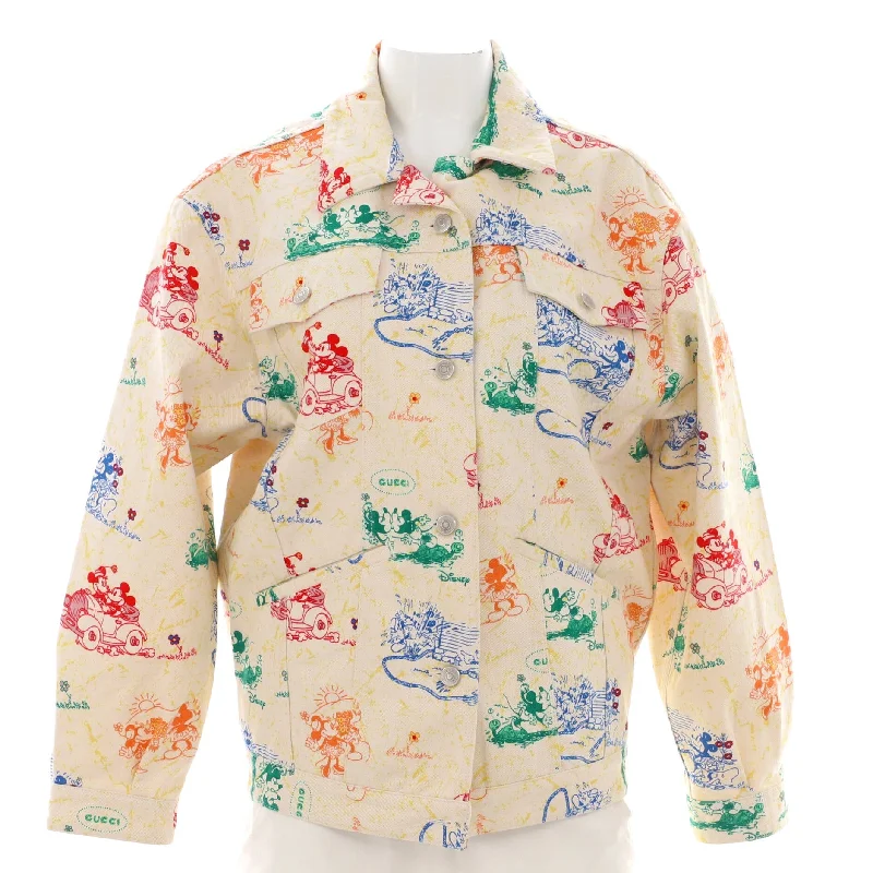 Moisture wicking Women's Disney Button Up Jacket Printed Denim