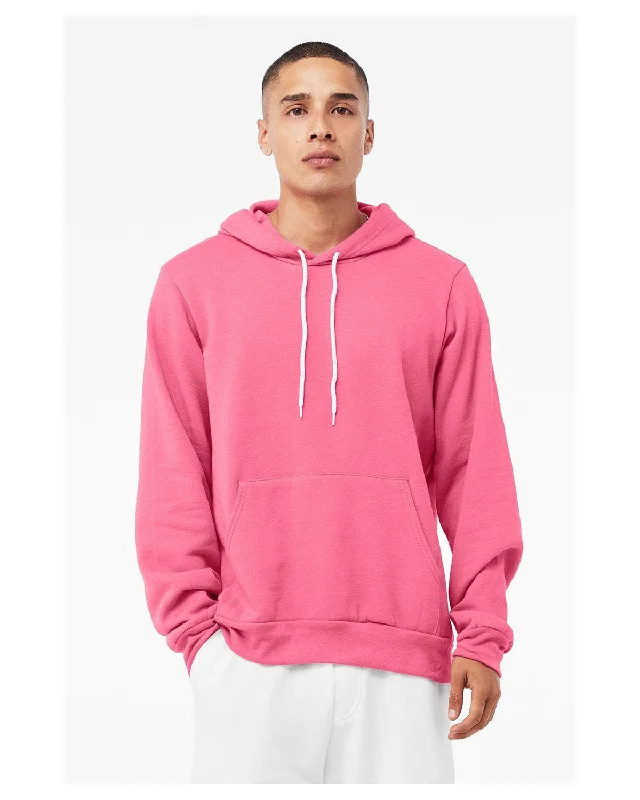 Knitted Design Bella+Canvas Unisex Sponge Fleece Pullover Hoodie | Hthr Charity Pnk