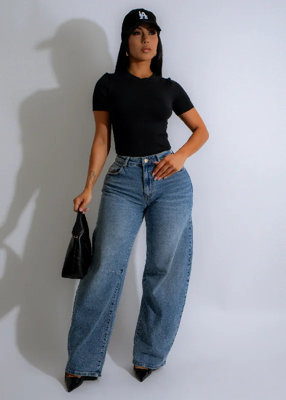 Mid-length Style Vintage Horizon Barrel Jeans Denim