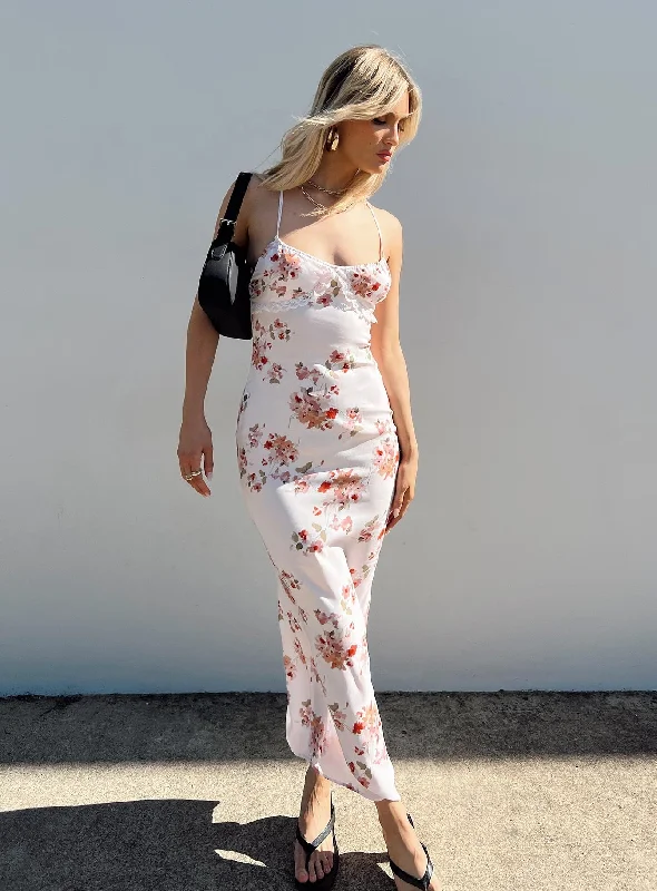Cool Breeze At Night Amos Maxi Dress Pink Multi