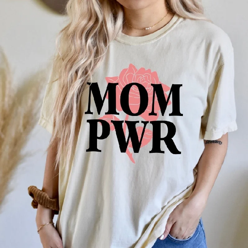 Personalized print MOM PWR • Natural Tee Shirt