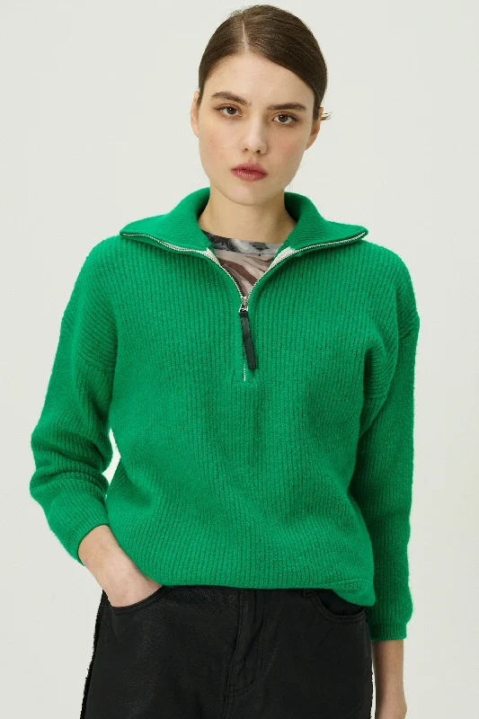 Comfortable and simple Aurora Half Zip Sweater/Mini Dress