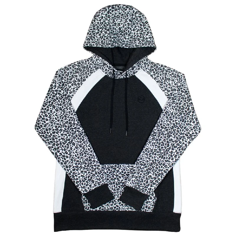 Printed pattern "Savannah" Black w/ White Cheetah Print Hoody