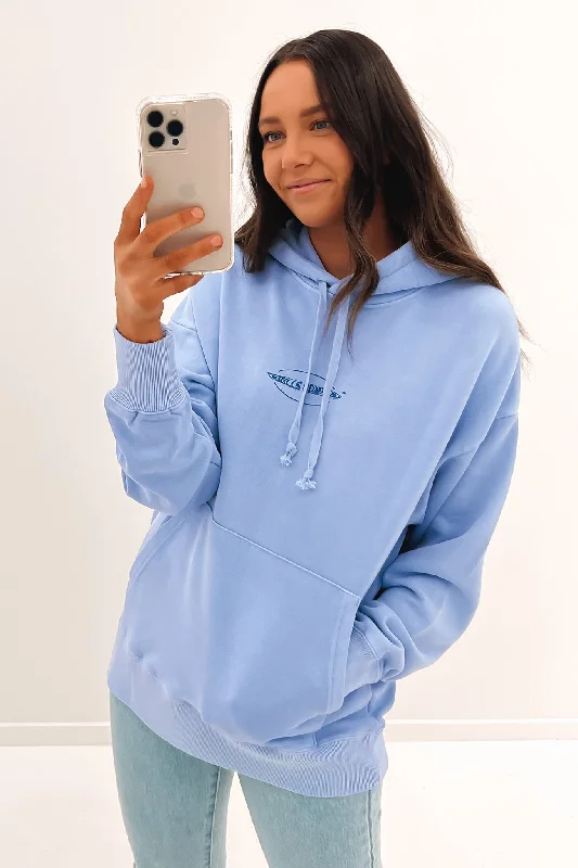 Sports Casual Style Orbit Fleece Hood Powder Blue