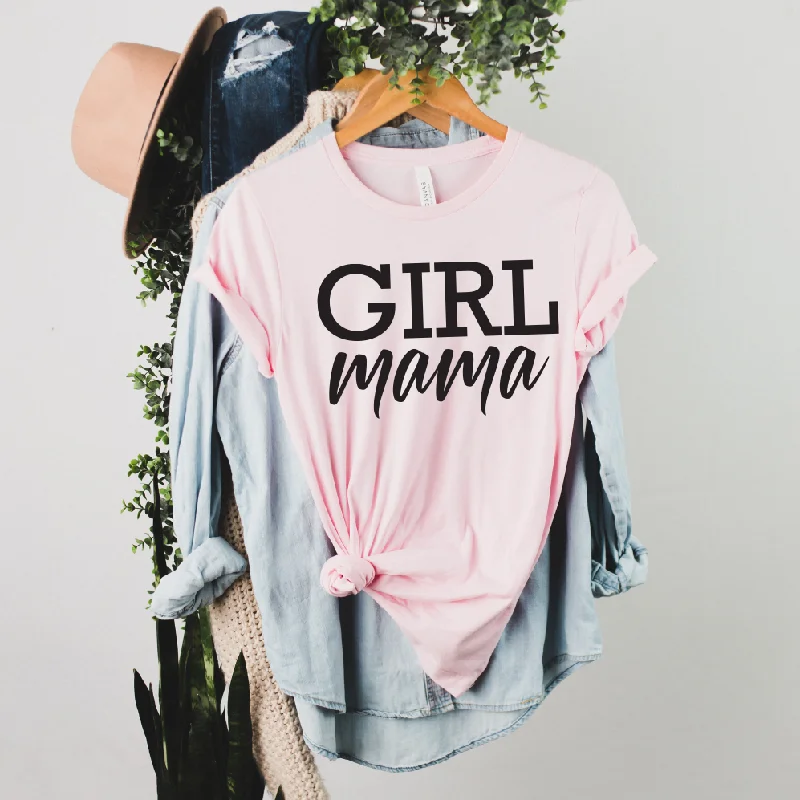 Round neck design Girl Mama • Pink Tee