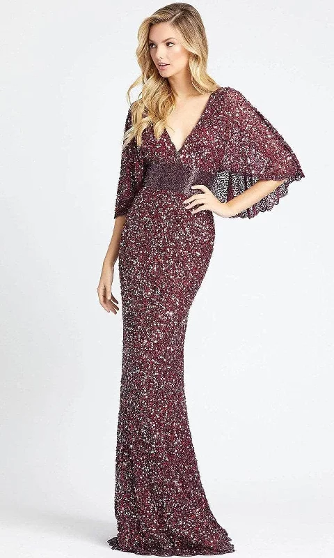 Personalized print Mac Duggal Evening - 4808D Deep V-Neck Sequined Gown