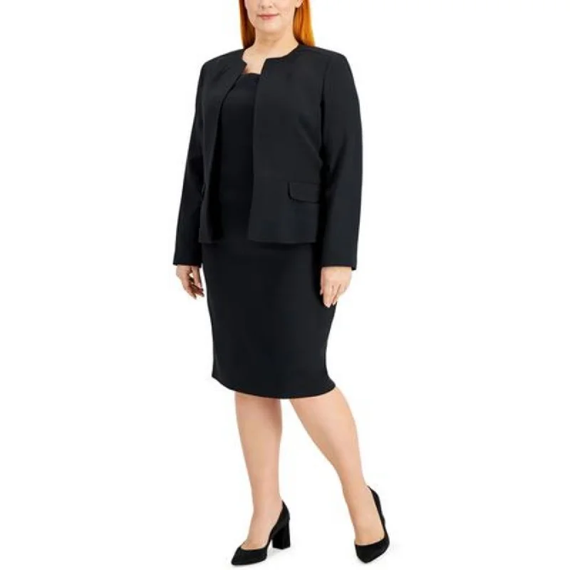 British casual Le Suit Womens Plus Suit Separate Office Open-Front Blazer