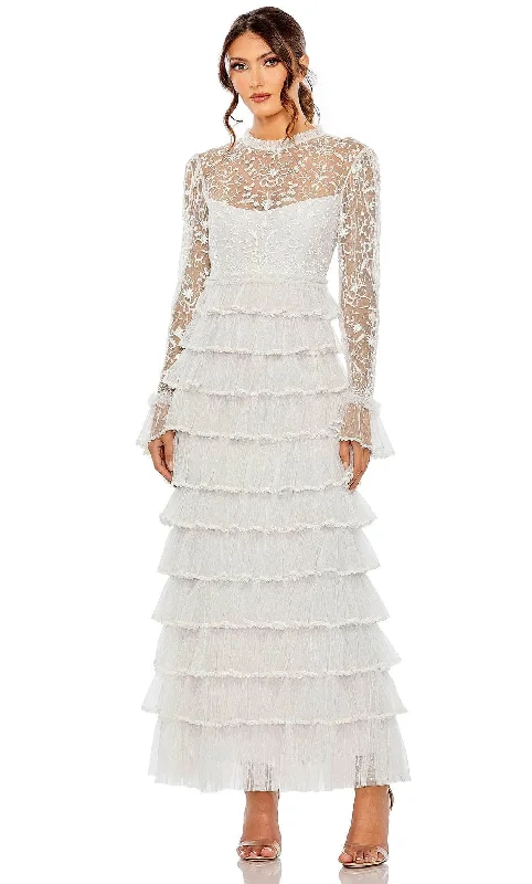 Printed pattern Mac Duggal 8003 - Laced Tulle Long Dress