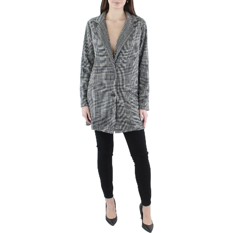 Wandering freely City Studios Womens Juniors Woven Plaid Two-Button Blazer