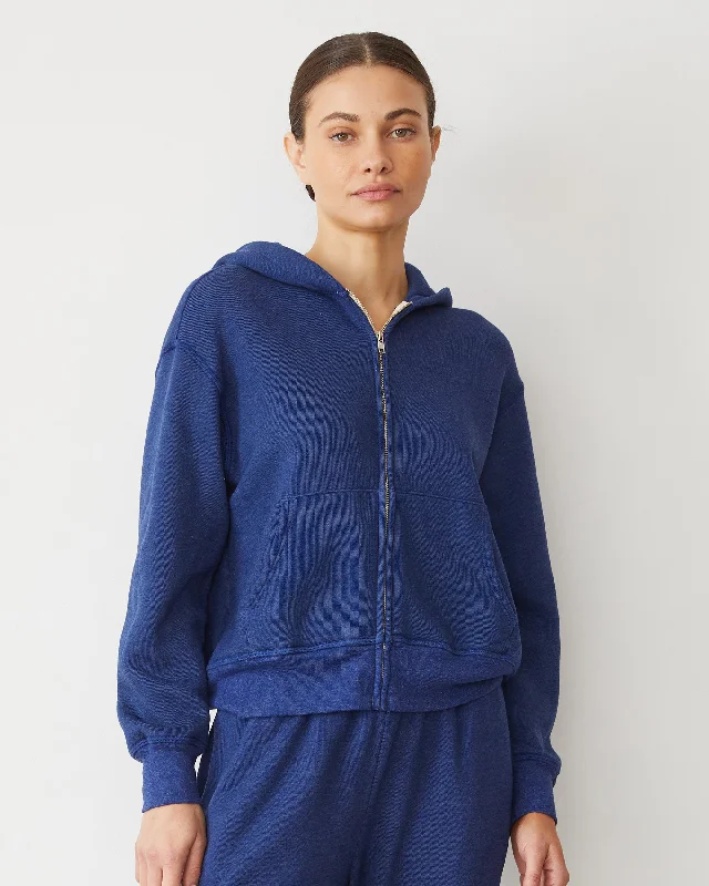 Comfortable down Teddy Fleece Relaxed Zip Up Hoody