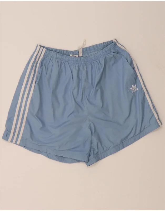 Luxury and fashionable ADIDAS Womens Sport Shorts UK 16 Large Blue Polyester