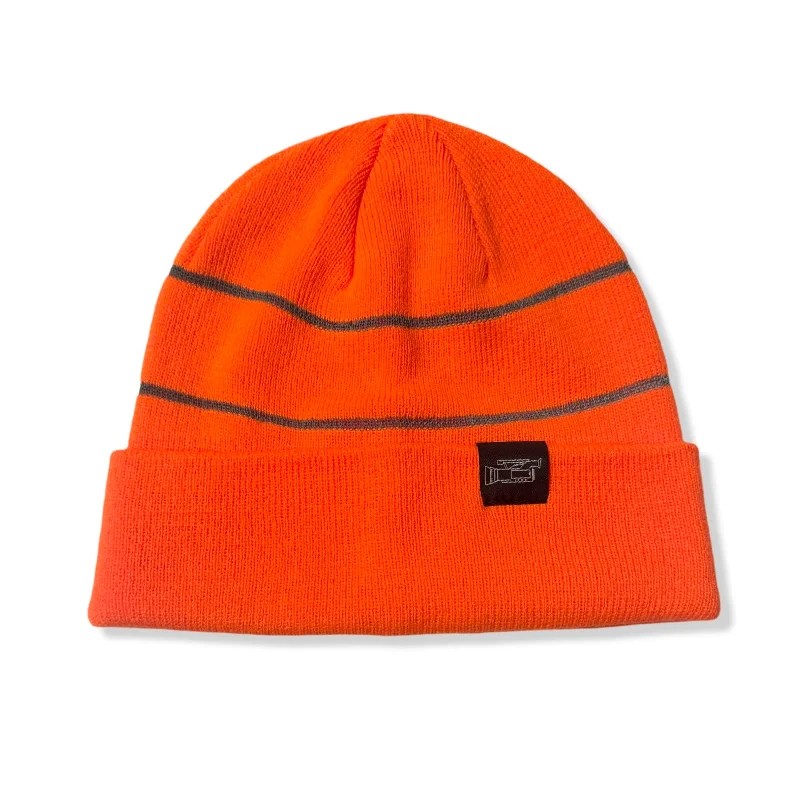 Street Vertical And Horizontal Design VX Beanie // Orange Reflective