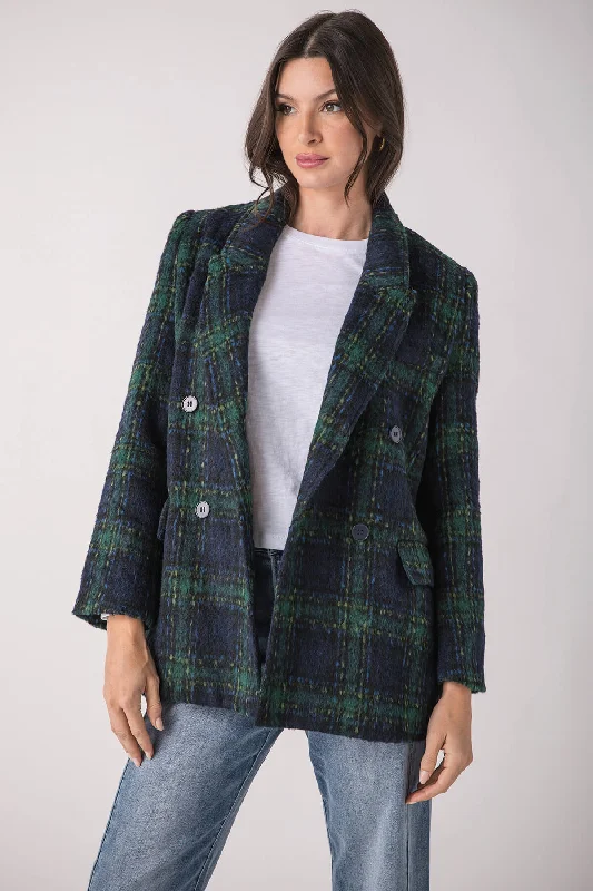 Elegant And Elegant Molly Bracken Plaid Oversized Blazer Jacket