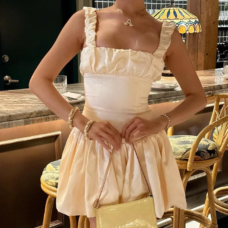 High-end atmosphere His Prettiest Problem Satin Bubble Hem Mini Dress
