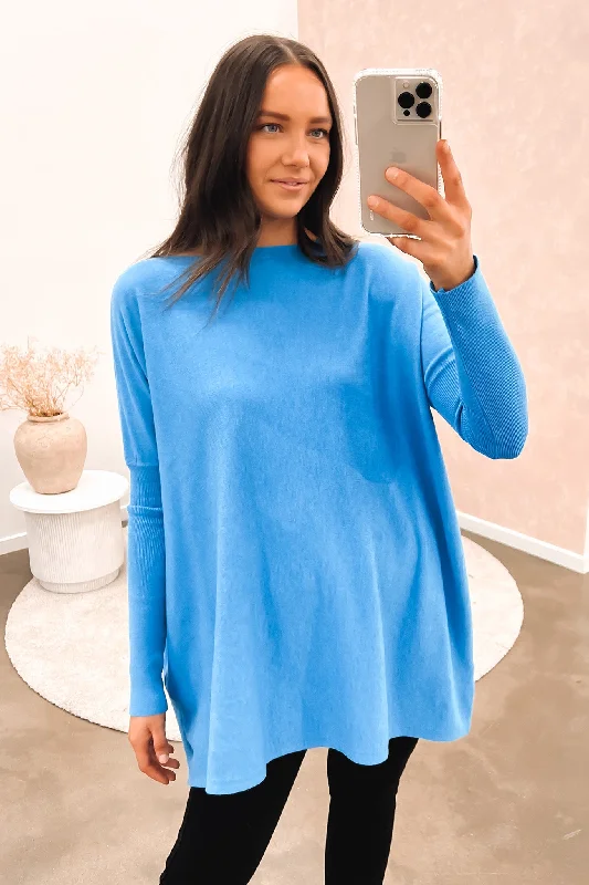 Fashionable and casual Aziza Knit Jumper Cobalt