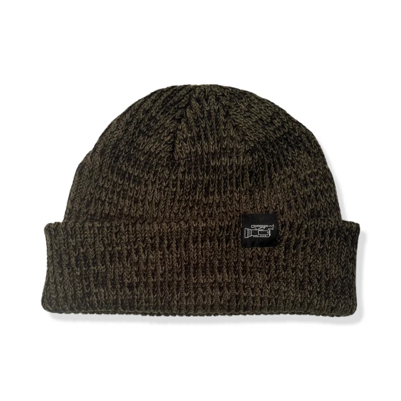 Street Personality Style VX Beanie // Heather Olive & Black