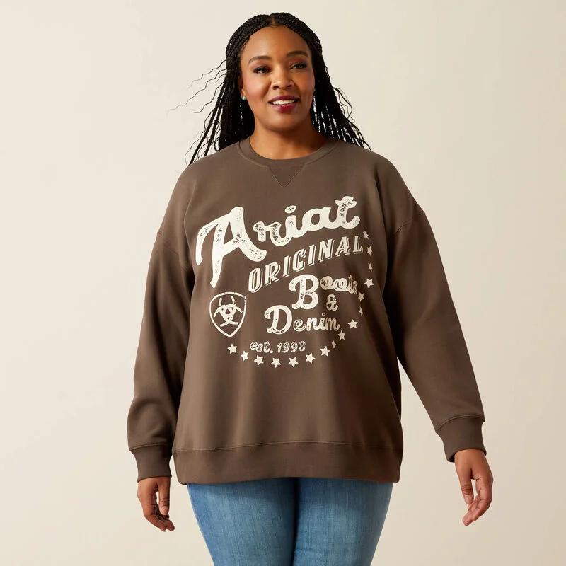 Skirt style Women's Oversized Crew Sweatshirt - Banyan Bark