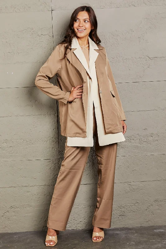 Comfortable and simple Three-Piece Blazer Set