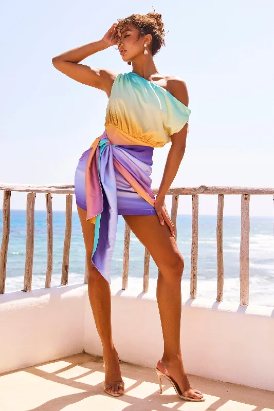 Fashionable and casual Keep You Mini Dress - Green Multi