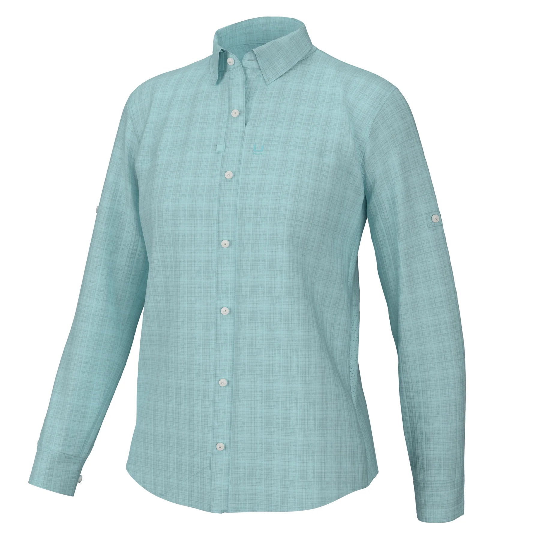 Innovative Design Huk Women's Tide Point Long Sleeve Cross-Dye Button Up Shirt 2023
